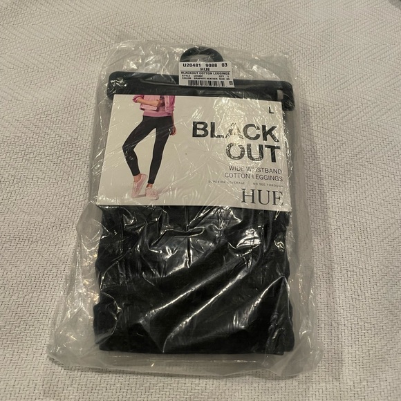 NWT HUE Women’s Graphite Heather Gray Blackout Cotton Leggings, Size Large - Picture 3 of 5